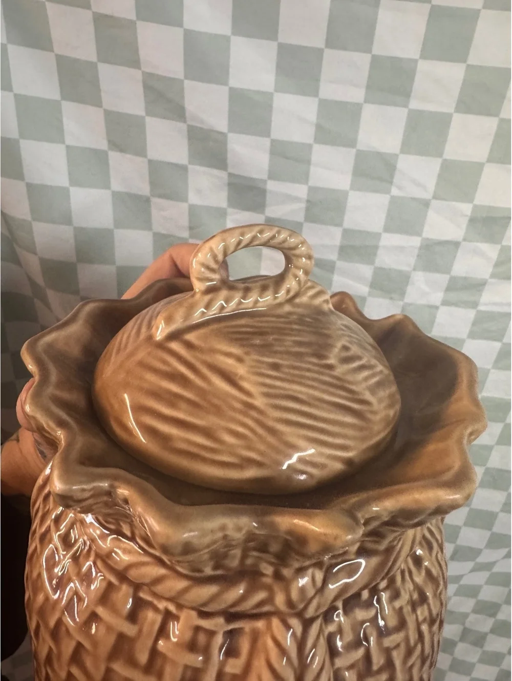 Vintage McCoy Pottery USA 150 Burlap Sack Cookies Jar